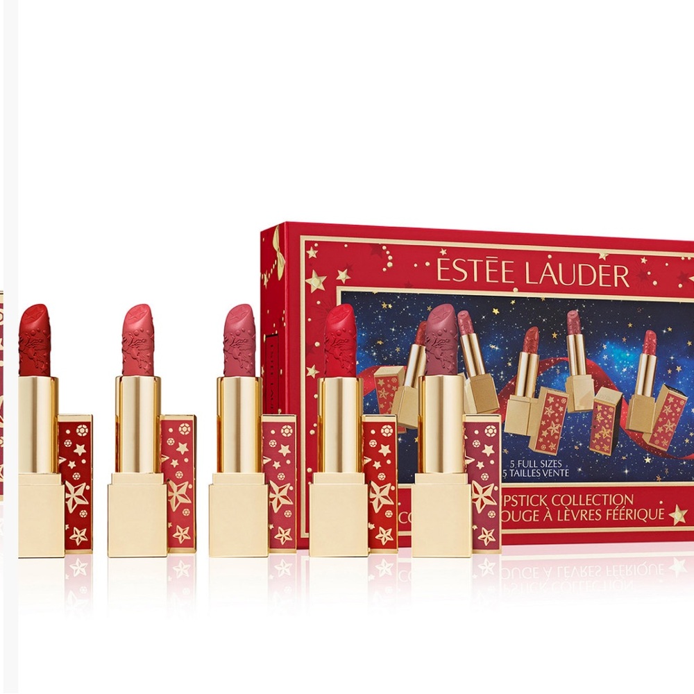 ESTÉE LAUDER 5-Pc. Stellar Full Lipstick Holiday Set Limited Edition $180 Value